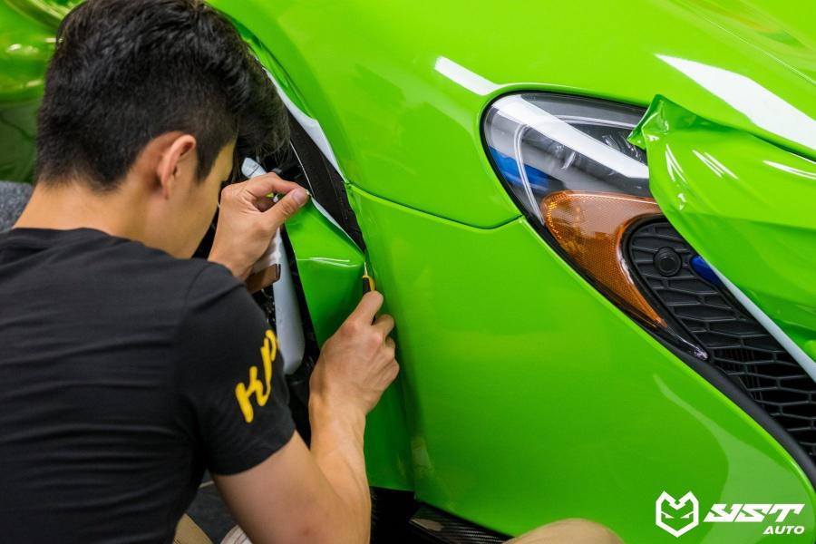 Детали создания McLaren 650S Grass Green Wrap by YST Auto 2018 года  (фото 2 из 9)
